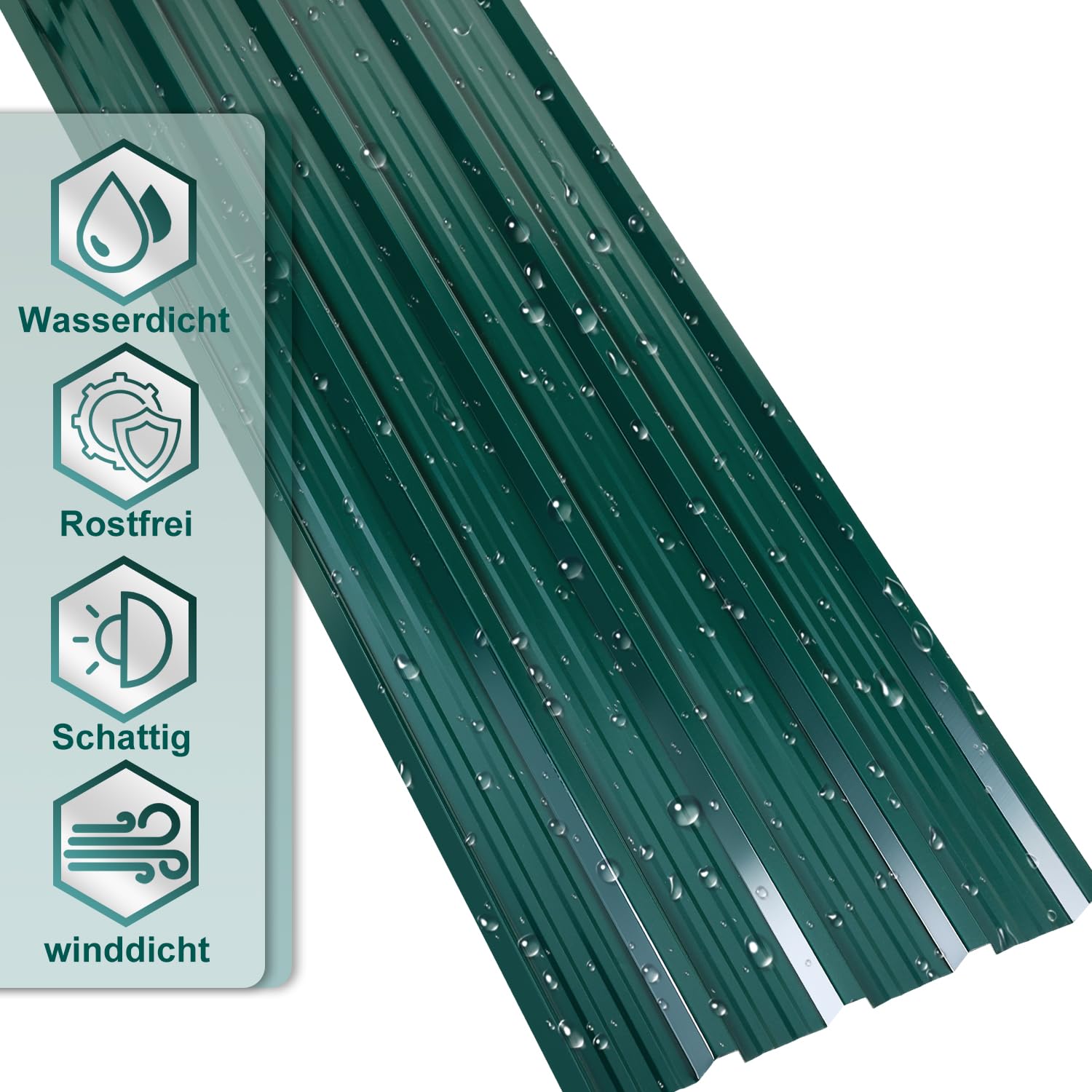 24 lastre per tetto in lamiera ondulata zincata, con spessore da 0,25 mm, da 129 x 46 cm,per una superficie totale di 14 m², per capannoni d’auto, capannoni per attrezzi e coperture per tetti