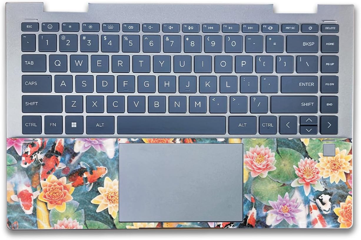 Glossy Glitter Laptop Skin Compatible with HP Envy x360 14” (2023) - Koi Pond - Premium 3M Vinyl Protective Wrap Decal Cover - Easy to Apply | Crafted in The USA by MightySkins