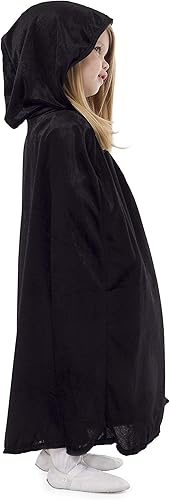 Miniatura 2 de Little Adventures Capa de terciopelo negro con capucha de lujo (para edades pequeñas de 1 a 5 años), lavable a máquina, juego de simulación infantil