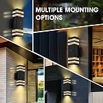 4 Pack Wall Sconce extérieur, 3000K Dusk blanc chaud à la lumière de l'aube fixation - IP65 Éclairage extérieur en aluminium imperméable pour porche, Garage, Patio (Bulbes inclus)