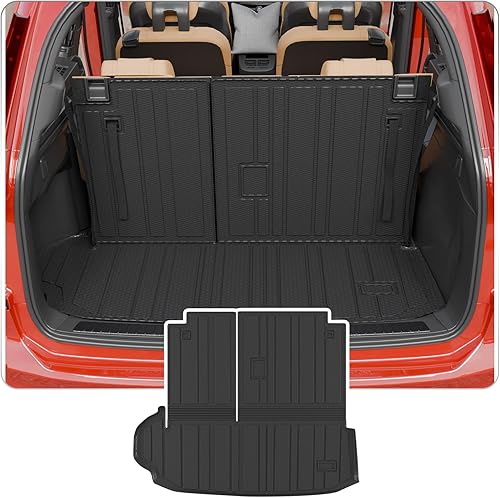 Vista 24 de alfombra de carga para maletero, protector de cubierta de asiento trasero de elastómero termoplástico (alfombra de maletero + alfombra de respaldo)