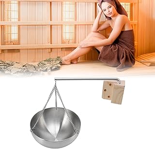 Tigela para Sauna Bock Escovado Auna Bow Taine Tee Copo de Aço Inoxidável Sala de Vapor Seco Tigela de Óleo Essencial Tigela de Aromaterapia para Madeira para Suprimentos (L)  