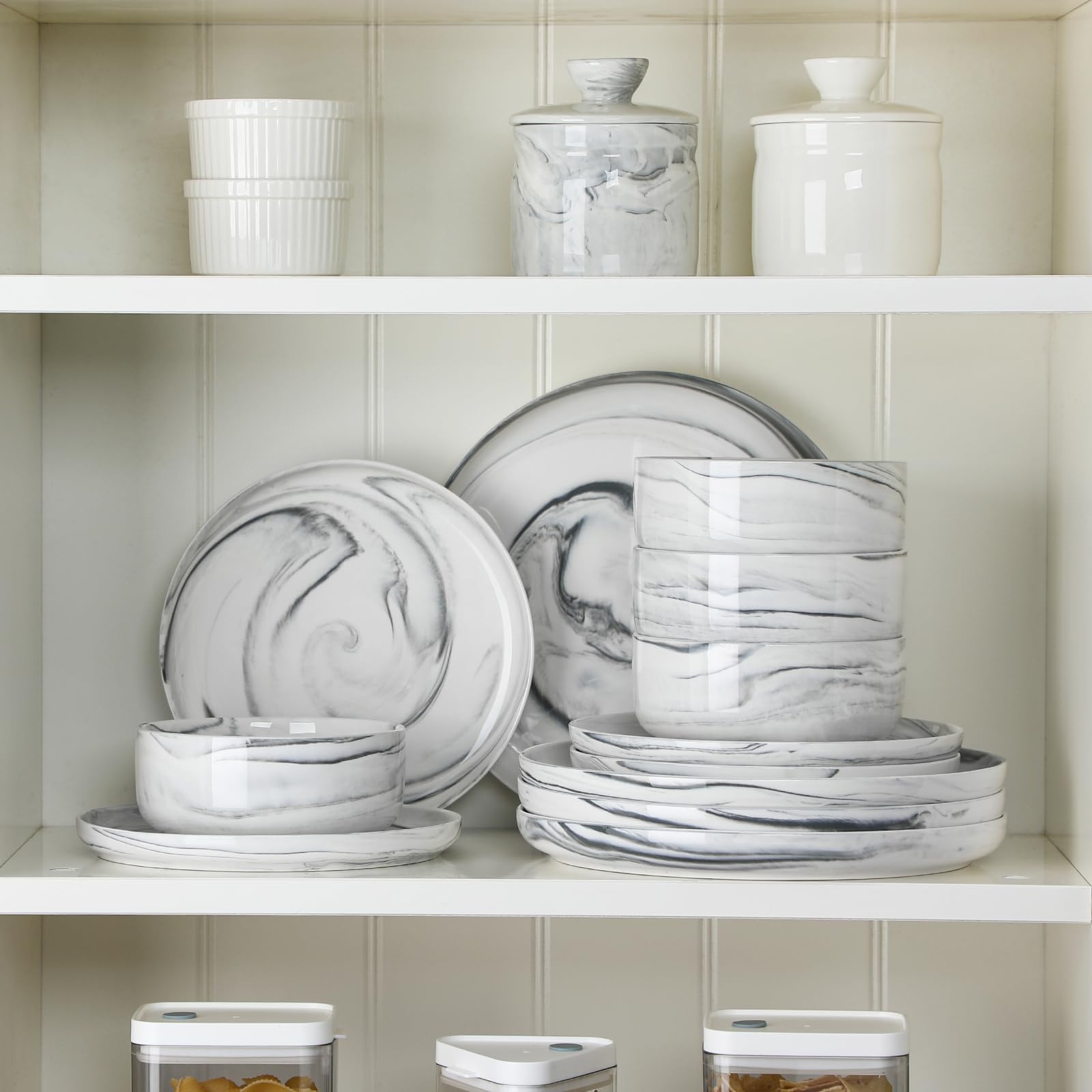 Luminarc Diwali Marble Serviesset - 18 delig - Graniet Marmer Look - Cadeau voor man - Cadeau