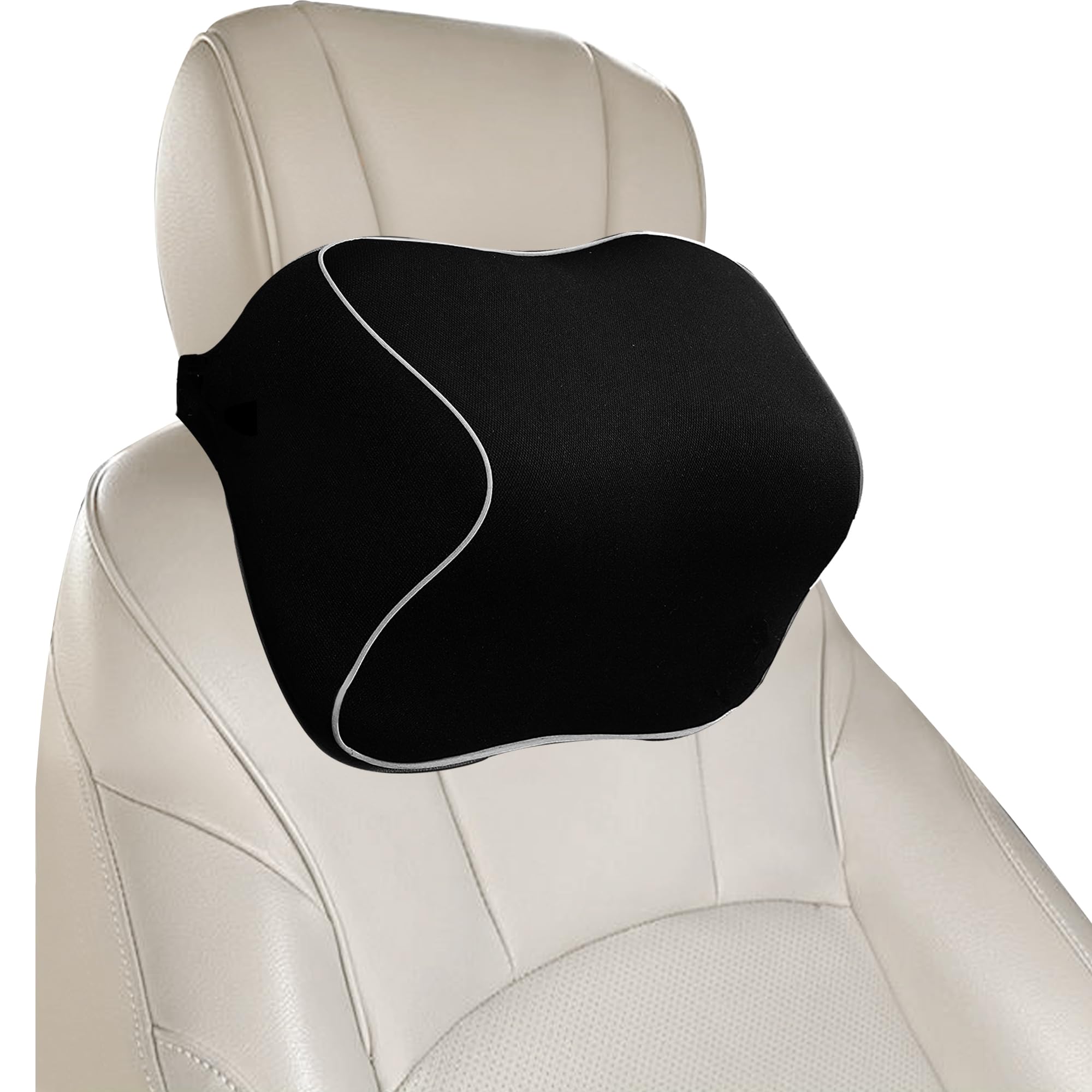Billebon Car Neck Rest Pillow for Head Rest Memory Foam Neck Support for Car Seat, Office Chair, Car Pillows and Cushions for Head & Neck Support in Travel (Diamond Car Pillow (Set of 1), 1)-image-2