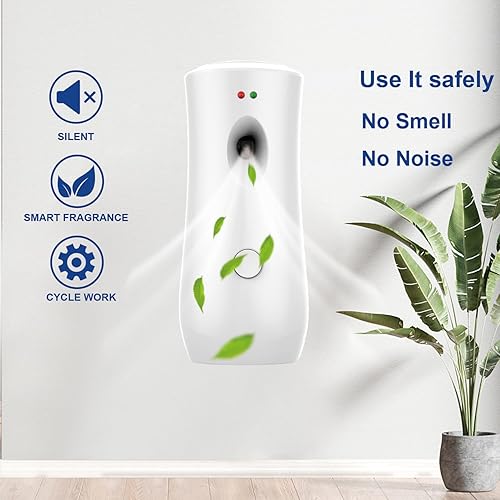 Miniatura 5 de Dispensador automático de ambientador en aerosol (paquete de 2), dispensador automático de aerosol de pie o montado en la pared, máquinas de