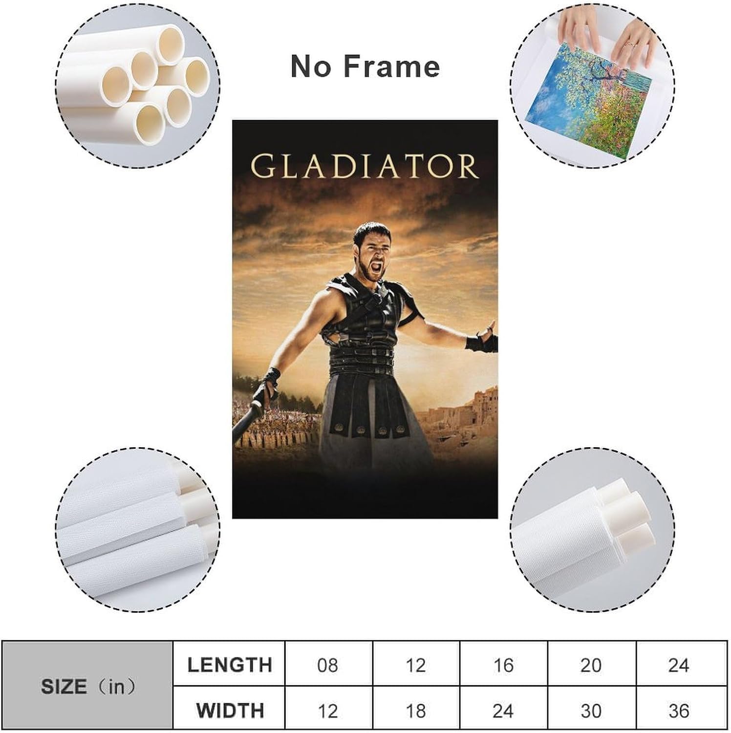 Movie Poster Gladiator Cool Posters for Guys Bedroom Prints Movie Poster Poster Decorative Painting Canvas Wall Art Living Room Posters Bedroom Painting 24x36inch(60x90cm)