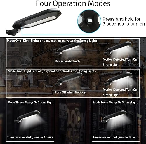 Miniatura 3 de Luces solares con sensor de movimiento, impermeables, inalámbricas, 18 LED de 600 lúmenes, luces de seguridad para exteriores para pared exterior,