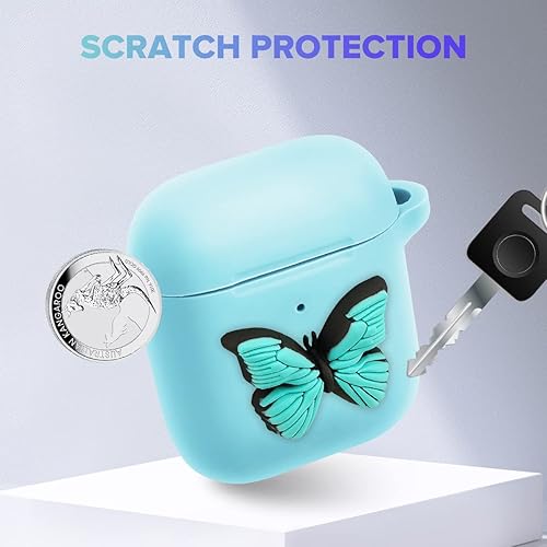 Miniatura 3 de Flocute Funda de silicona compatible con AirPods 1 y 2, funda de silicona con diseño de dibujos animados para bebé 3D, divertida y bonita funda con