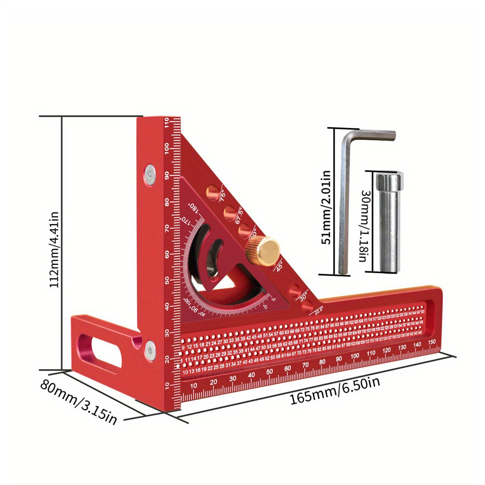 Escuadra de Carpintero 3D Herramientas Para Construcción De Precisión | Herramientas De Carpintero Para Medición Con Escuadra Combinada para Taller de Carpintería y Montaje