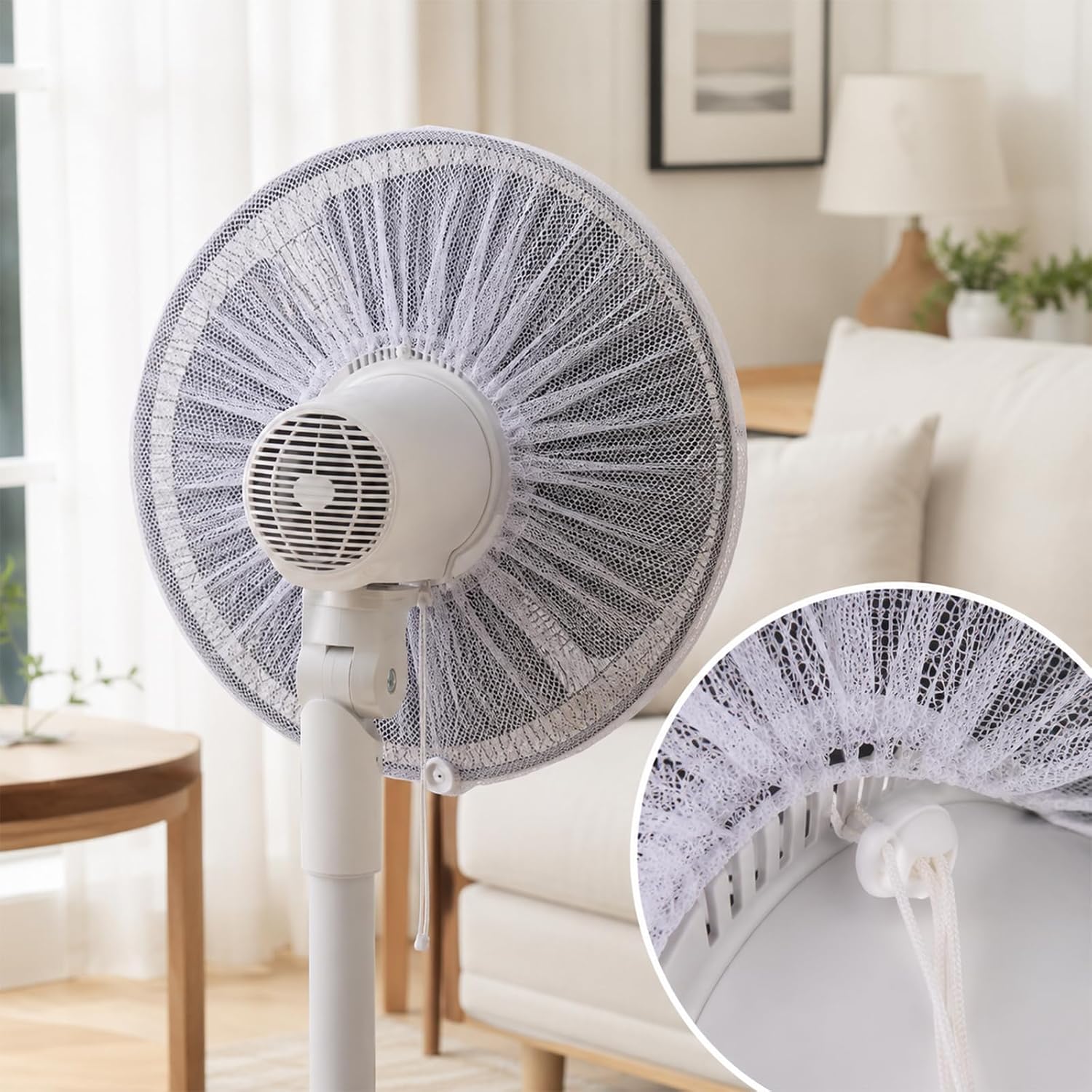 2 Pack Pedestal Fan Safety Protection Cover, 16'' Oscillating Stand Fan Guard Dust Cover Kid Children Baby Finger Protect Fans Net Guard Washable Fans Dustproof Covers Perfect for Parents of Toddlers