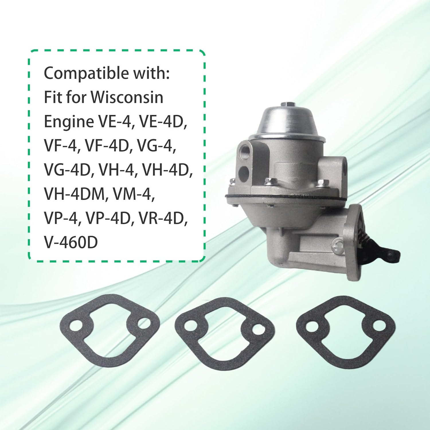 Fuel Pump Compatible with Wisconsin VH4D VG4D VF4D VE4D John Deere J.I. Case Ford Oliver New Holland Gleaner-Baldwin Replace M2152 SP1063MP M16160 FD0038 B0008P 6441107