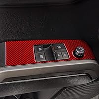 Vista 5 de AIRSPEED Adhesivo de fibra de carbono para cubierta del panel de control de elevación de la ventana de la puerta del automóvil, ajuste interior Rojo