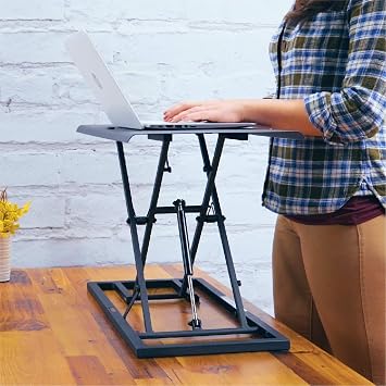 E3 Compact Stand Up Desk Converter (Black) by Uplift Desk