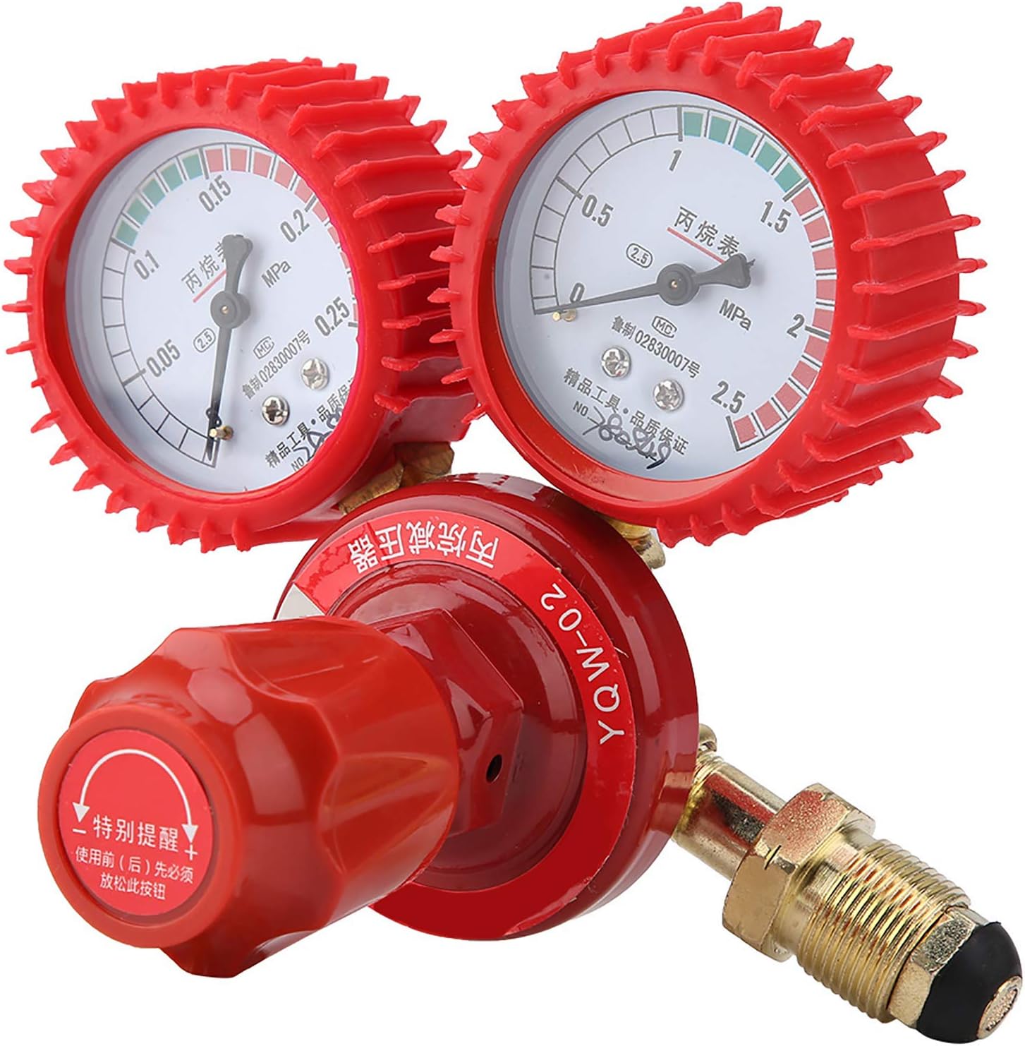 EVTSCAN Pressure Gauge, YQW-02 Zinc Alloy Propane Regulator Welding Cutting Parts Propane Pressure Reducer Valve Meter