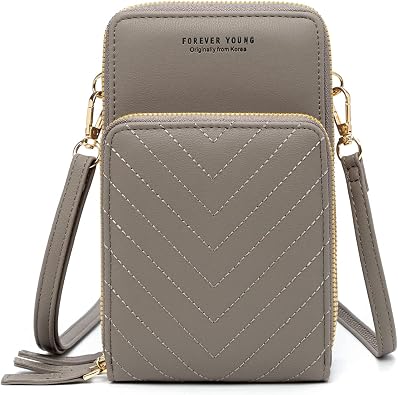 myfriday Small Leather Crossbody Bag for Women with Guitar Strap Mini Crossover Bags & Shoulder Purses with 2 Card Slots