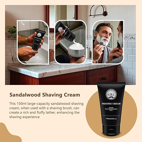 Miniatura 10 de Kit de afeitado 5 en 1 para afeitado húmedo, el juego incluye cepillo de afeitado de tejón puro hecho a mano, cuenco de jabón de acero inoxidable,