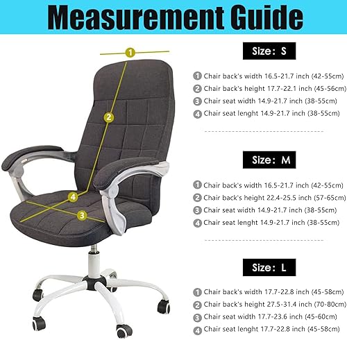 Miniatura 6 de YOPOIY Funda impermeable para silla de computadora, funda elástica para silla de oficina con funda para reposabrazos gratis, extraíble, lavable