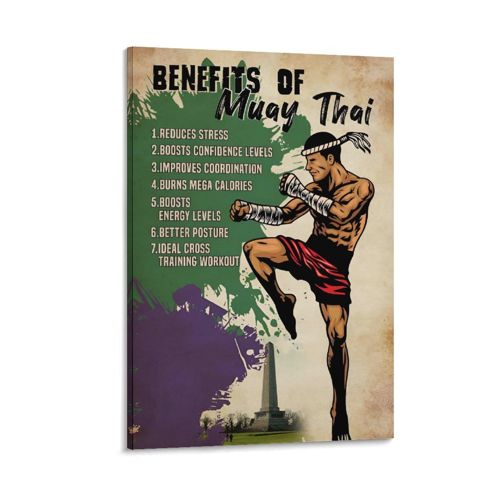 Thai Gift Old Muay Thai Formula Poster Decorative Painting Bathroom Decor  Living Room Canvas Wall Art Framed,08x12inch(20x30cm Ufc 1 Poster, image size:1600x1600