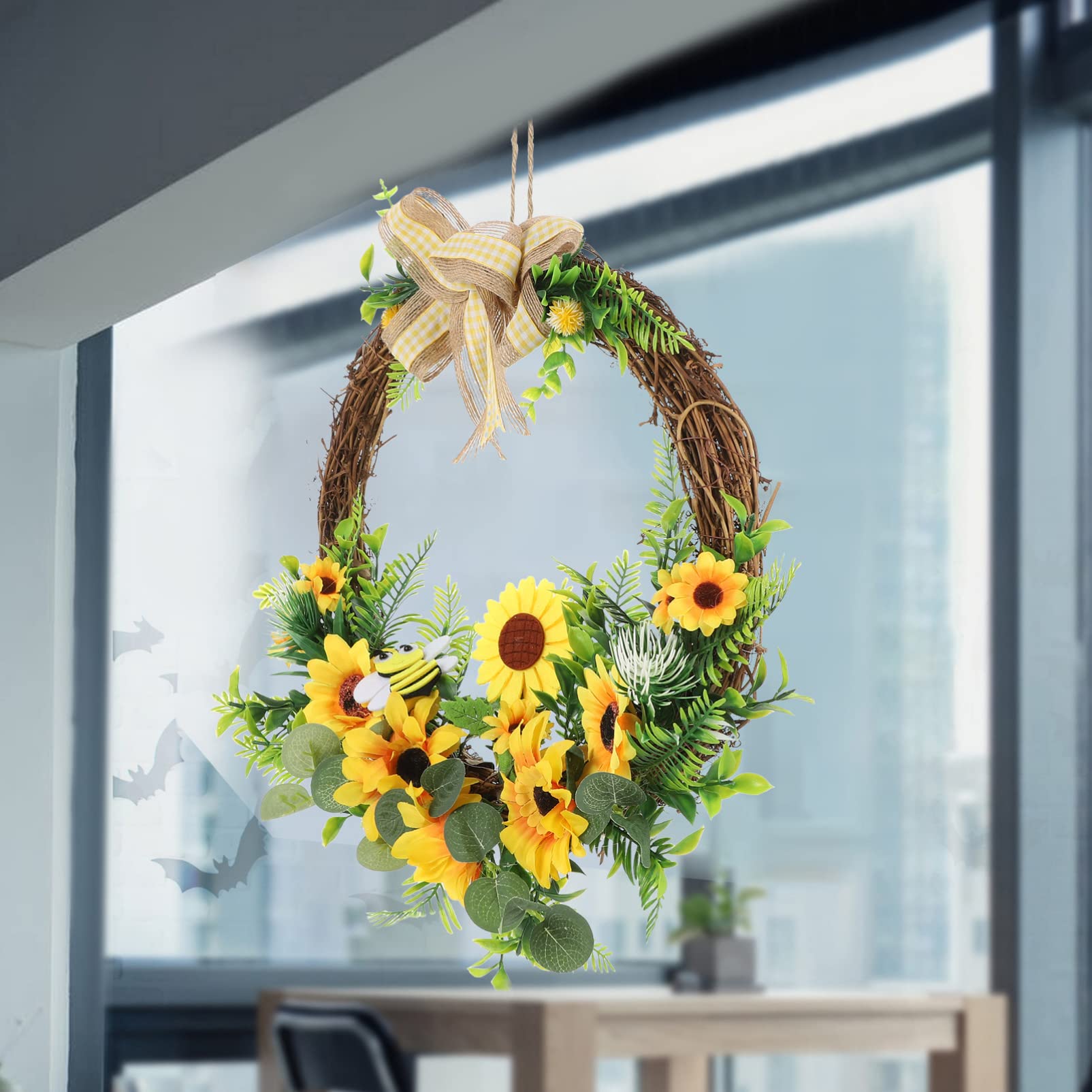Didiseaon Ghirlanda di Girasoli Pasquali Fiori Pasquali Decorazioni Ornamenti Artificiali