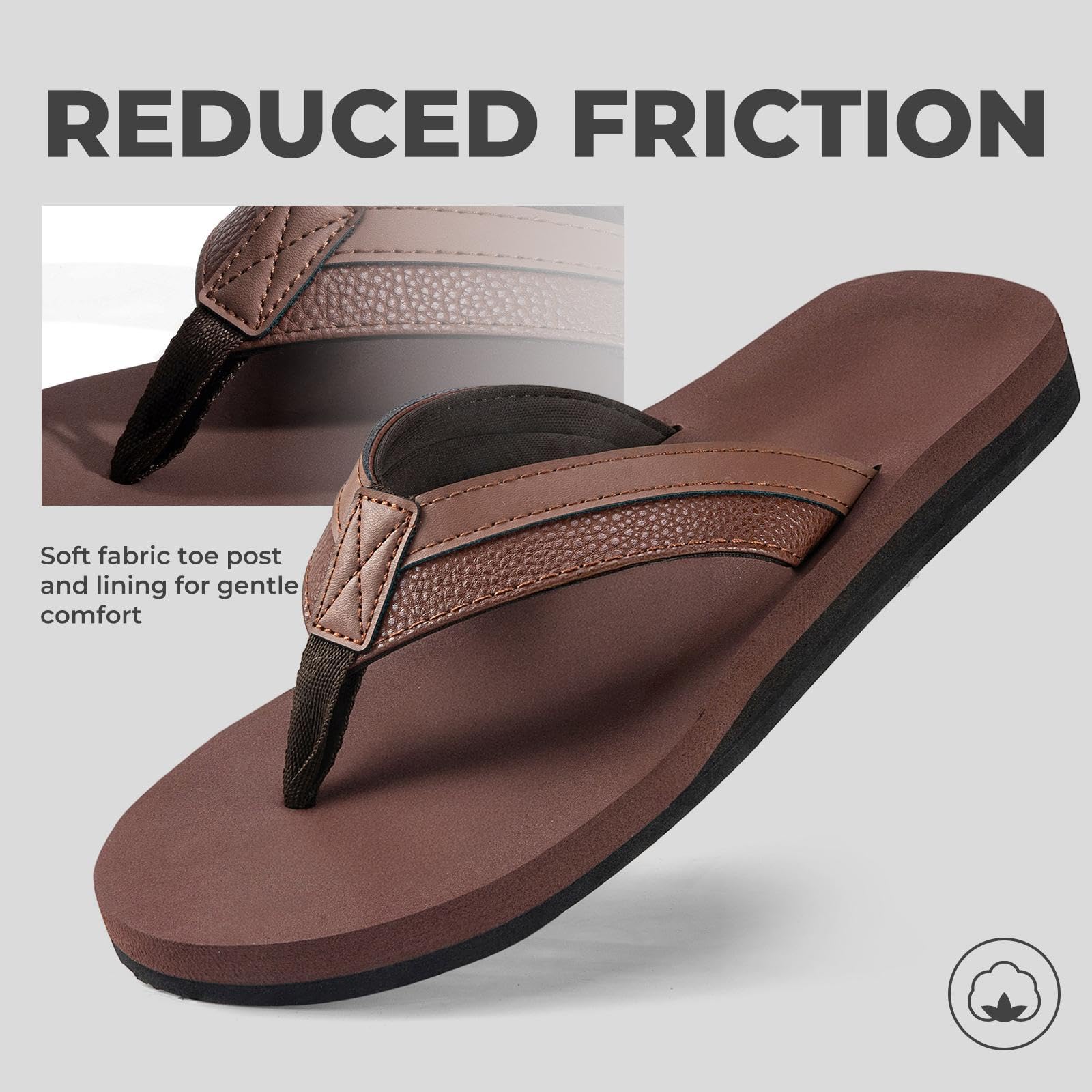 Chanclas de cuero para hombre con soporte de arco cómodas sandalias de verano — view 3