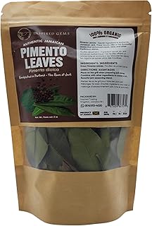 Jamaican Pimento Leaves (Allspice), 2oz,+85 Handpicked Leaves from Portland Jamaica, Great for Jerk, Grilling, Marinades + Teas - Inspired Gems