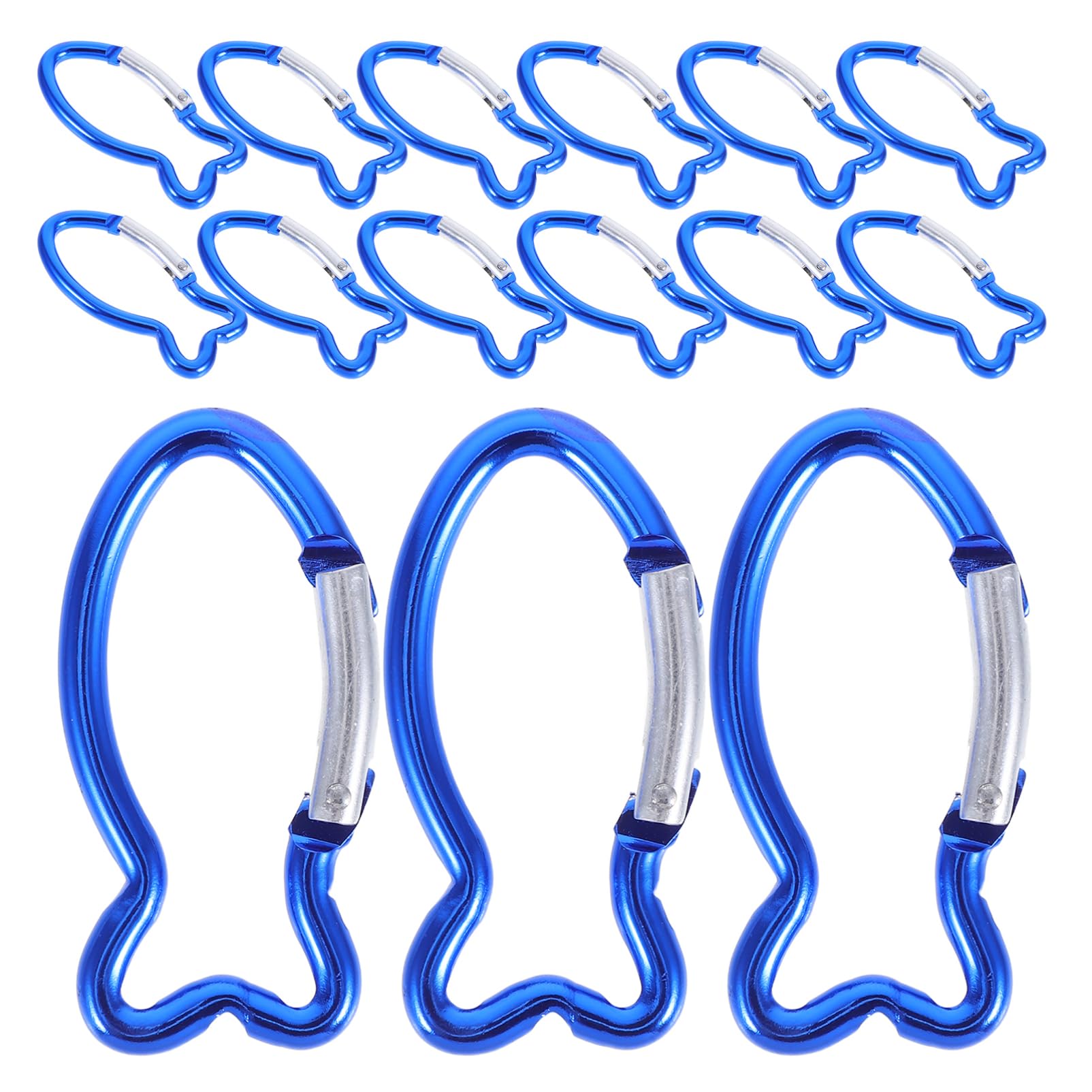 Toyvian Fischform Karabiner Clips Praktische Sicherheitskarabiner Für Camping Klettern Und Outdoor Aktivitäten Blau Leicht Und Tragbar Für Schlüssel Und Rucksäcke