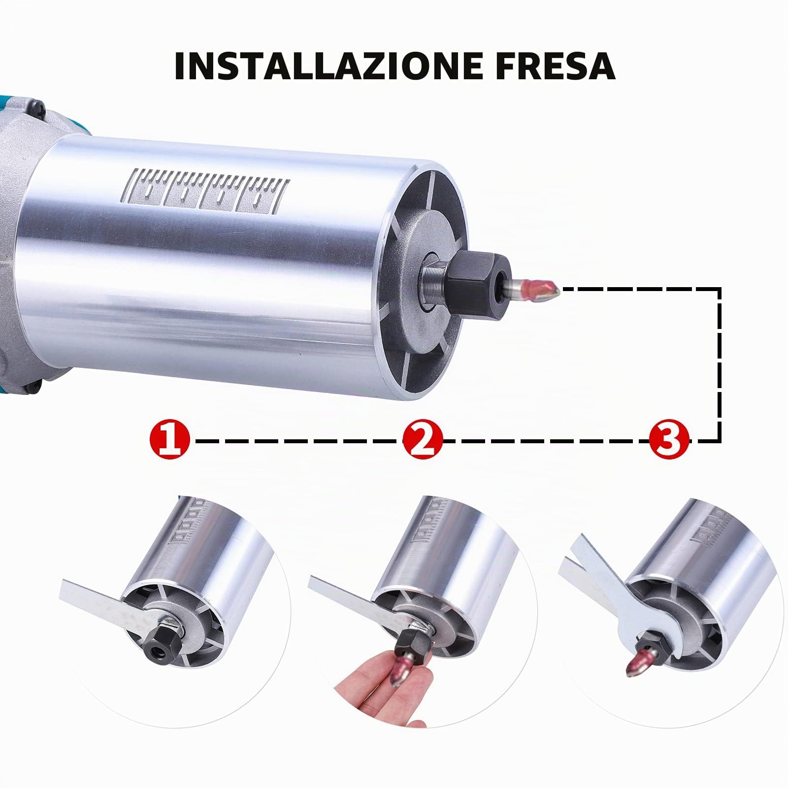 Utensile per fresatura in legno, taglierina elettrica manuale, fresatrice per laminazione, incisione, macchina a mano, Joiner 110 V, 800 W, con 15 pezzi di punte per fresatura a taglio