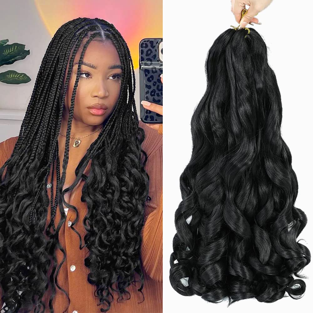 Amazon.com : WIPPORYA 6 Packs French Curl Braiding Hair 18  display picture 3