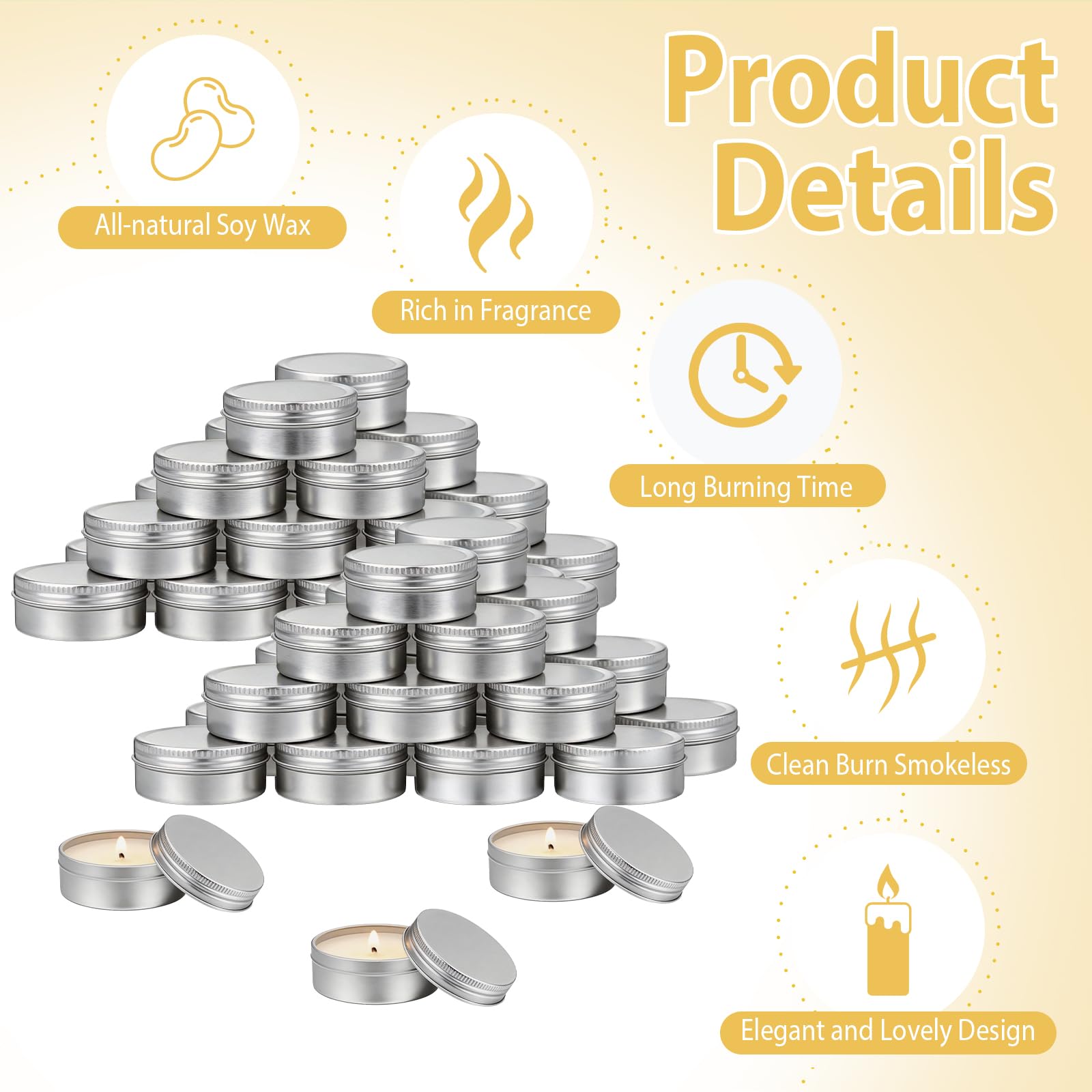 Mini-Soja-Kerzen-Set, 28 g, 100 Stück, Mini-Rosenduft, Hochzeitsgeschenke für Gäste, Gastgeschenke und Geschenke, perfekt für Hochzeit, Babyparty, Geburtstag, Heimdekoration und