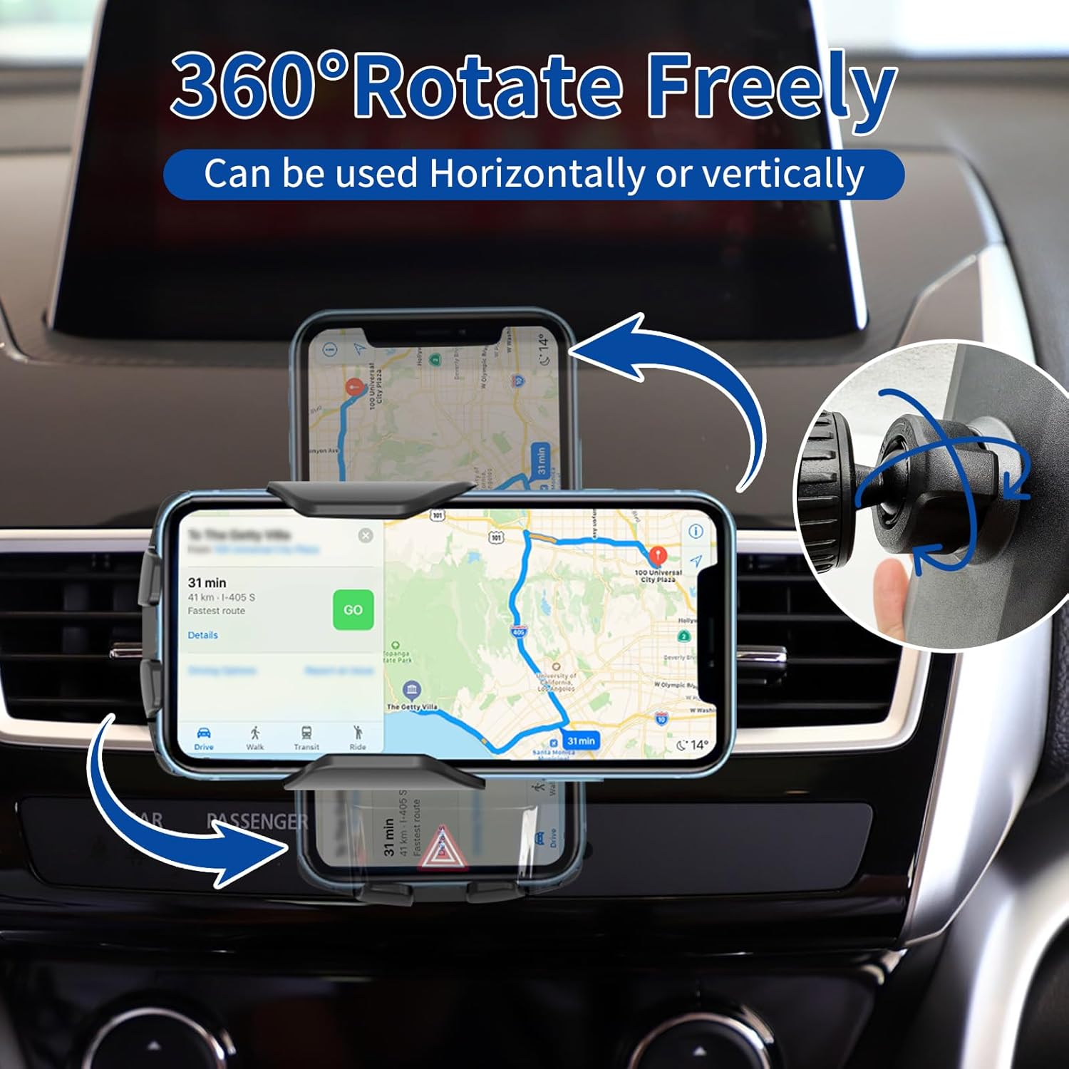 Car Phone Mount for Mitsubishi Eclipse Cross 2018-2025 Phone Holder Navigation，Fit for Eclipse Cross Cellphone Mobile Cradle Auto Accessories Bracket Anti-Shake，360 Degree Rotation， for Cell Phones