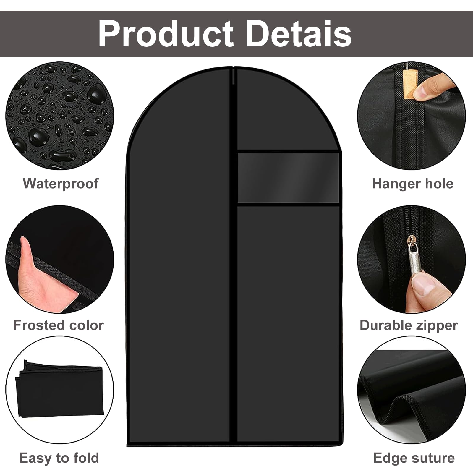 EnixwH 3 Custodie Per Abiti 60x120 CM Copriabiti Antipolvere PEVA Porta Abiti Da Viaggio, Lavabile Buste Per Abiti Copertura Vestiti Con Cerniera Per Abiti Vestiti Cappotti - 13
