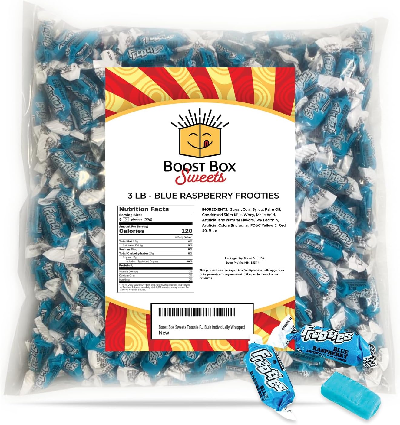Frooties Tootsie Rolls Tootsie Frooties Candy Frooties Candy Bulk Blue Raspberry Frooties Individually Wrapped Bulk Chewy Tootsie Roll Candy (3 Pound)