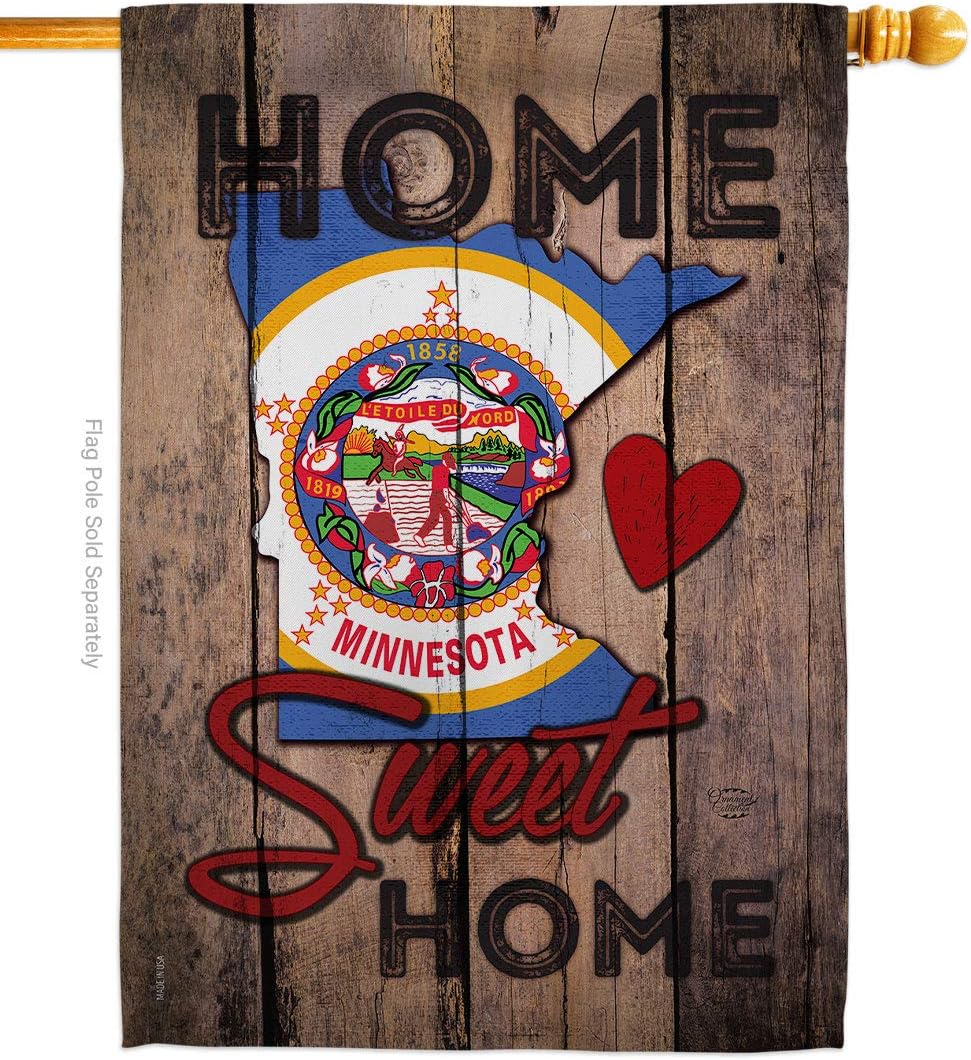 State Minnesota Home Sweet House Flag Americana States USA American Territories Republic Country Particular Area Small Decorative Gift Yard Banner Made In 28 X 40
