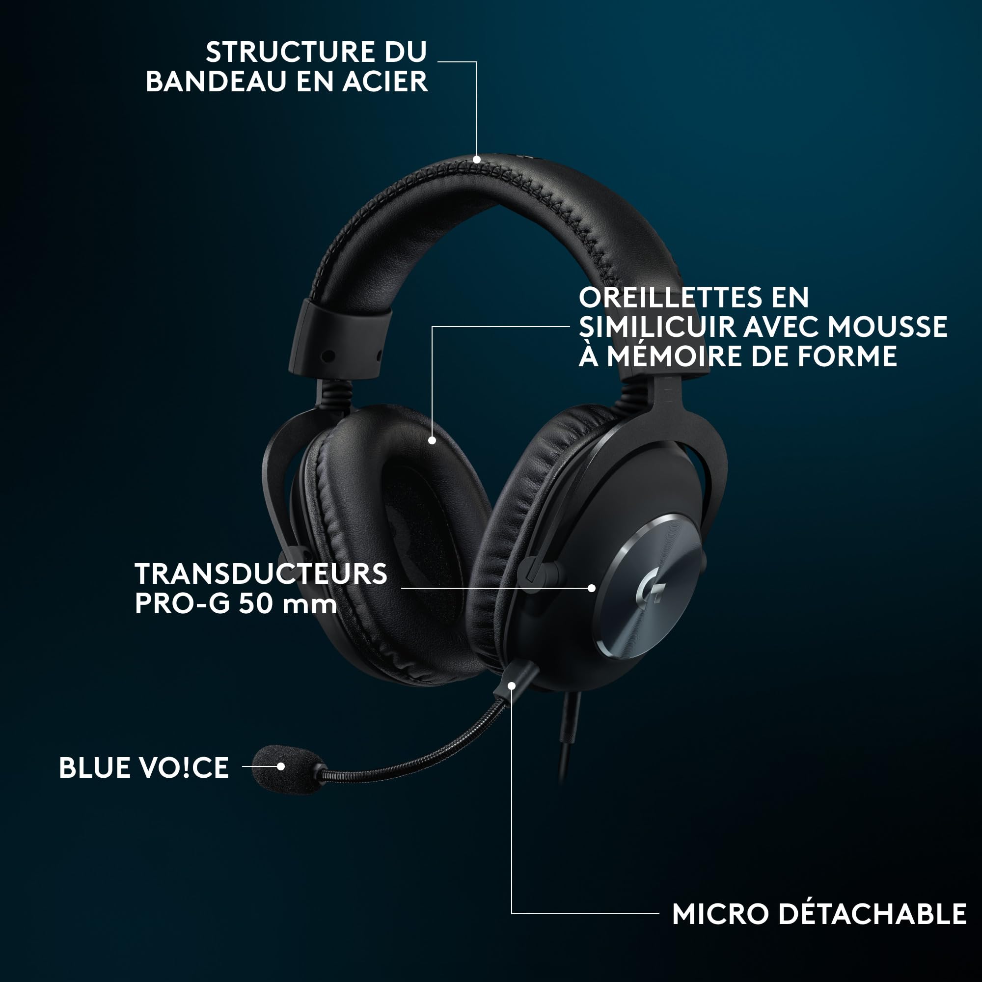 Logitech G Pro X SE Casque Gaming Filaire avec Microphone Micro détachable DTS Headphone X 7.1 pour PC Xbox One Xbox Series X|S PS5 PS4 avec DAC USB - Noir