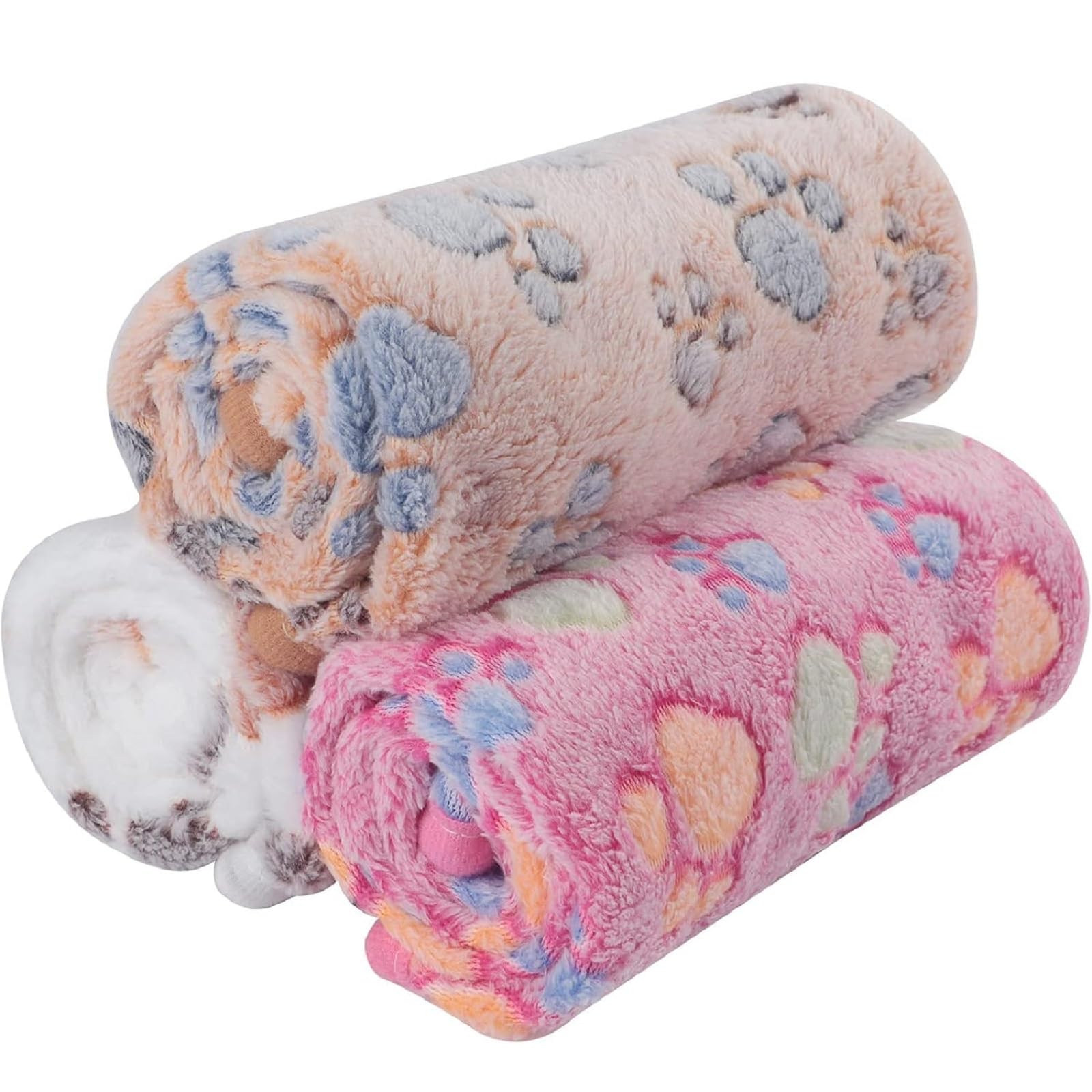 Kiuiom Mantas para Mascotas, Manta para Perros, Animal Doméstico Manta,Suave y Cálida,Flannel Dog Blankets, 3 x Gatos, 60 x 40 cm,Suave y Cálido para Gatitos Pequeños para Gatos Perros