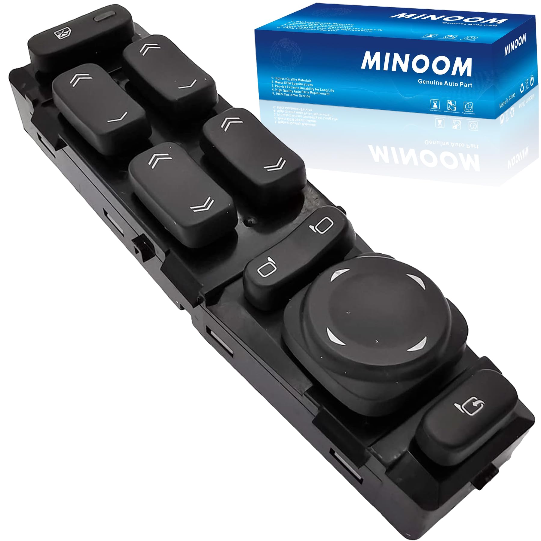 MINOOM 10363780 Power Window Control Mirror Switch Compaitble with Cadillac SRX V8-4.6L 2004-2007, Cadillac CTS 2004-2005 Part No.#25727777 / 25739748 / 25750261 / 25749090