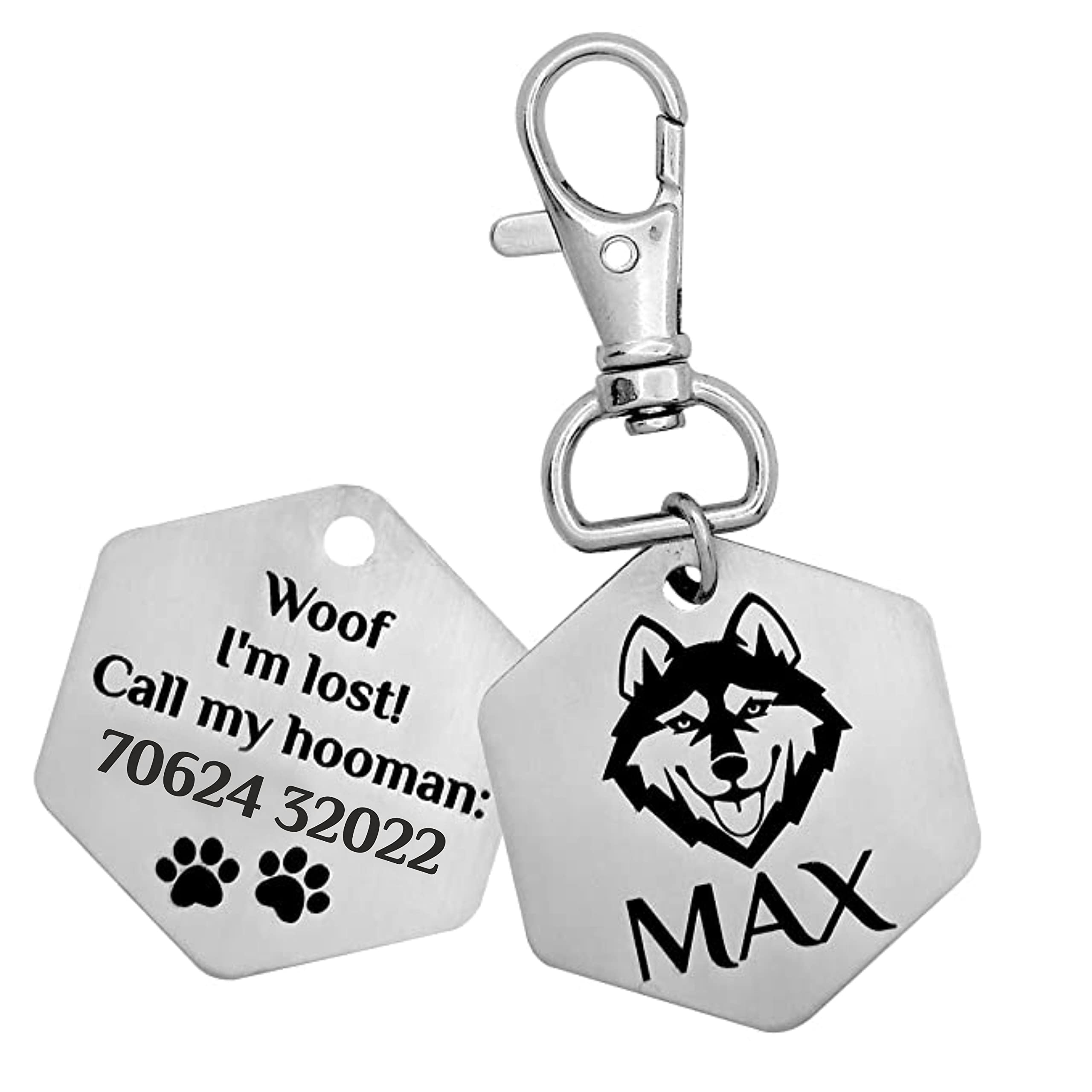 SUHAAVANA Customize Pet ID Personalized Stainless Steel Engraved Tag for Pet Dog, Cat ID Customized Dog Tag (Shield Large) (B0C2WD9D6K) Amazon Price History, Amazon Price Tracker