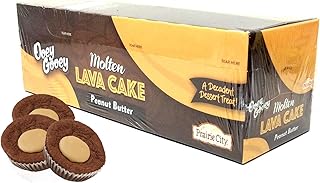 Prairie City Bakery Ooey Gooey Molten Lava Cakes | Individually Sealed | Pack of 12 (Peanut Butter)