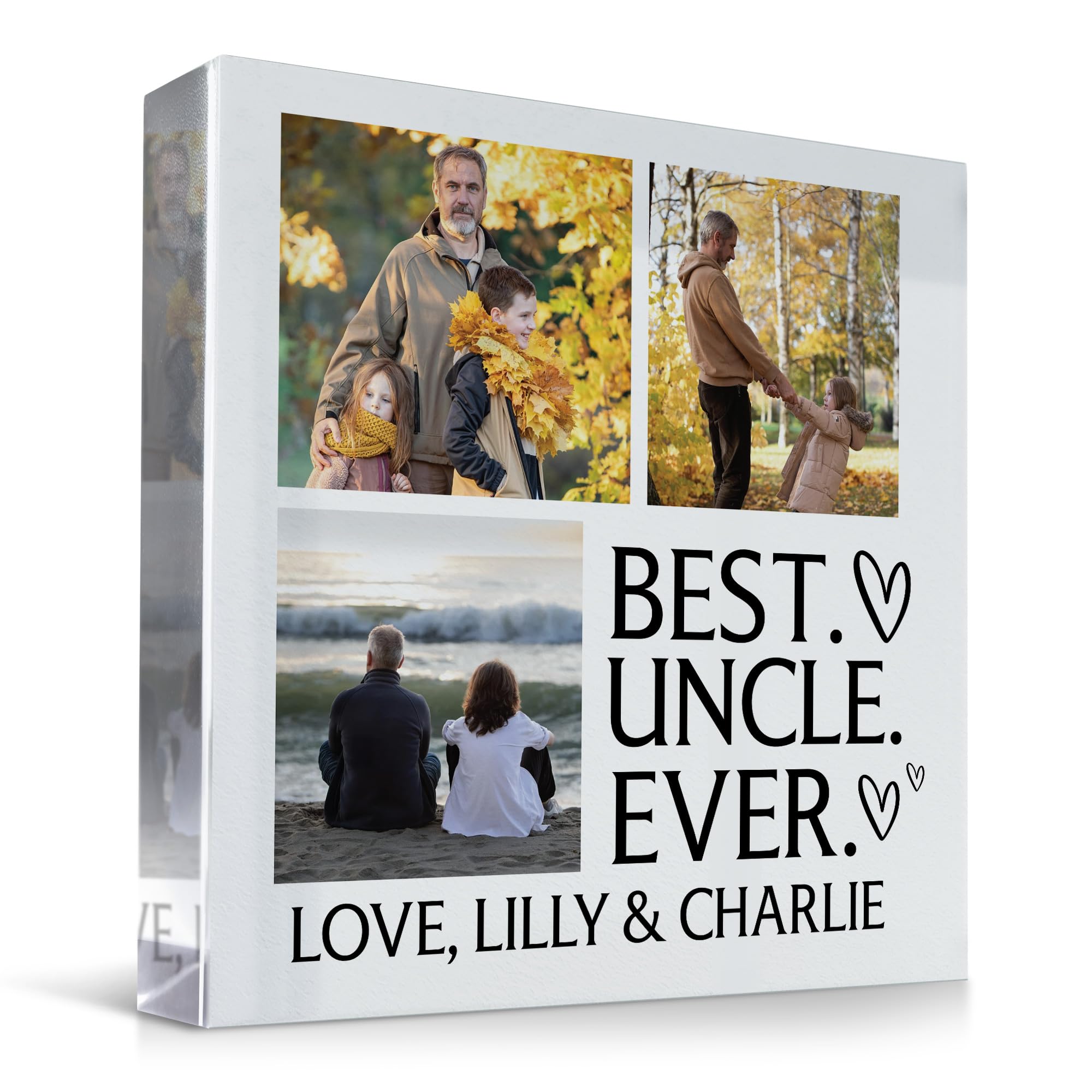 Red Ocean BEST UNCLE Gifts For Fathers Day Christmas Birthday Personalised Photo Plaque Gift For Him Gift For Uncle From Niece Nephew Thank You Gift Keepsake
