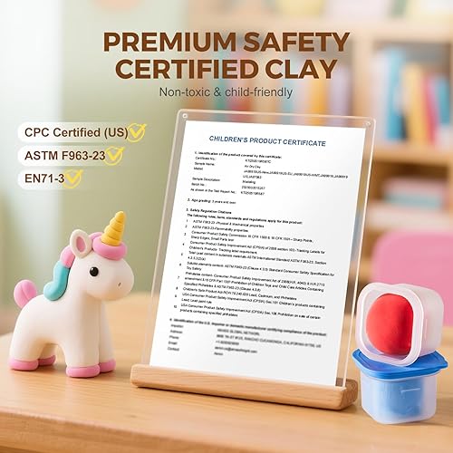 Miniatura 7 de Arcilla seca al aire para niños, kit de arcilla de modelado de 24 colores con caja de almacenamiento y herramientas de escultura, arcilla mágica de