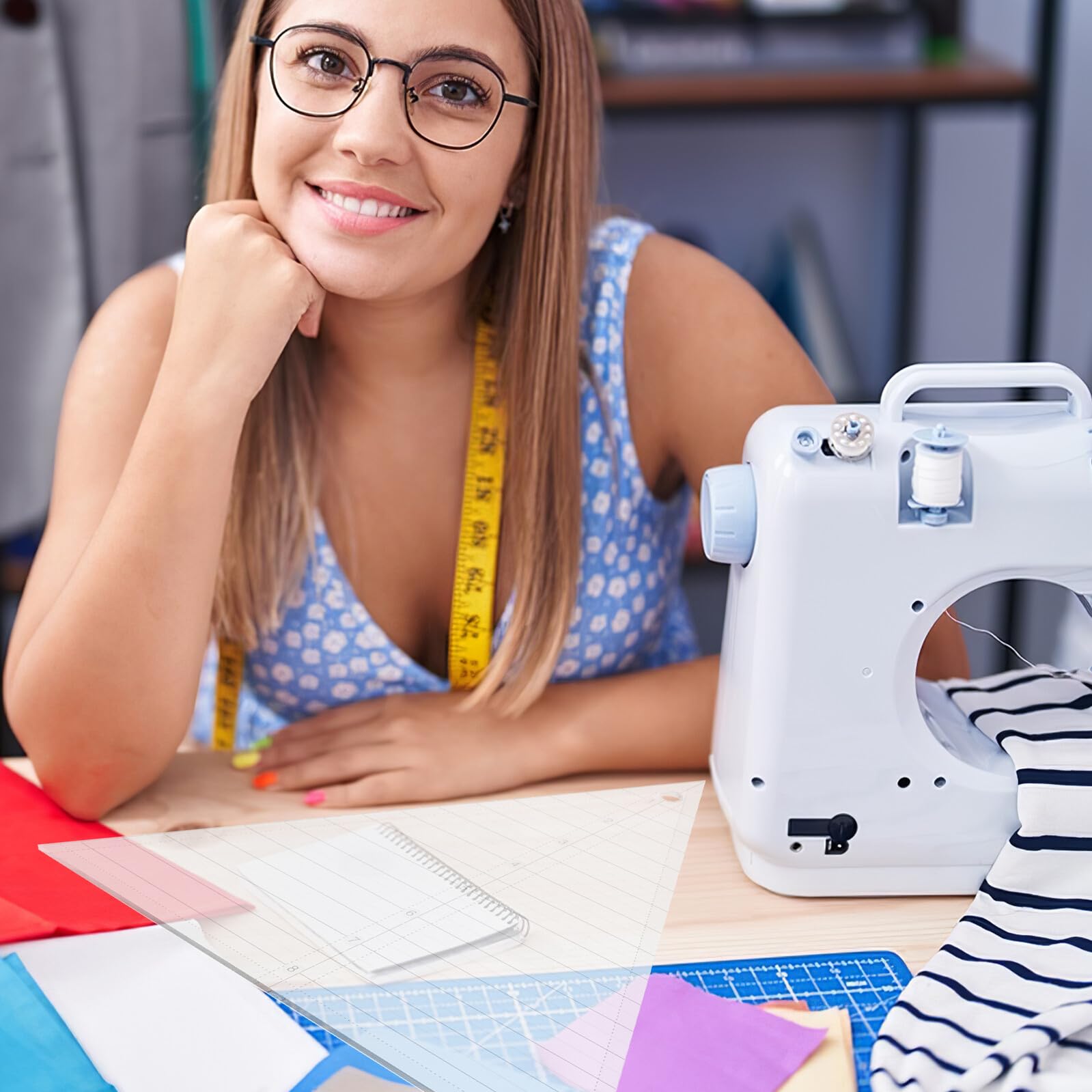 3 Pezzi Righello da Cucito in Acrilico per Patchwork e Trapuntatura Strumento Resistente per Taglio Preciso Tessuti e Progetti DIY