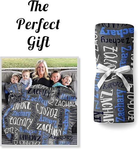 Miniatura 193 de Mantas personalizadas con nombre para niños, mantas de bebé personalizadas para niños y niñas, manta de nombre personalizada súper suave para niños