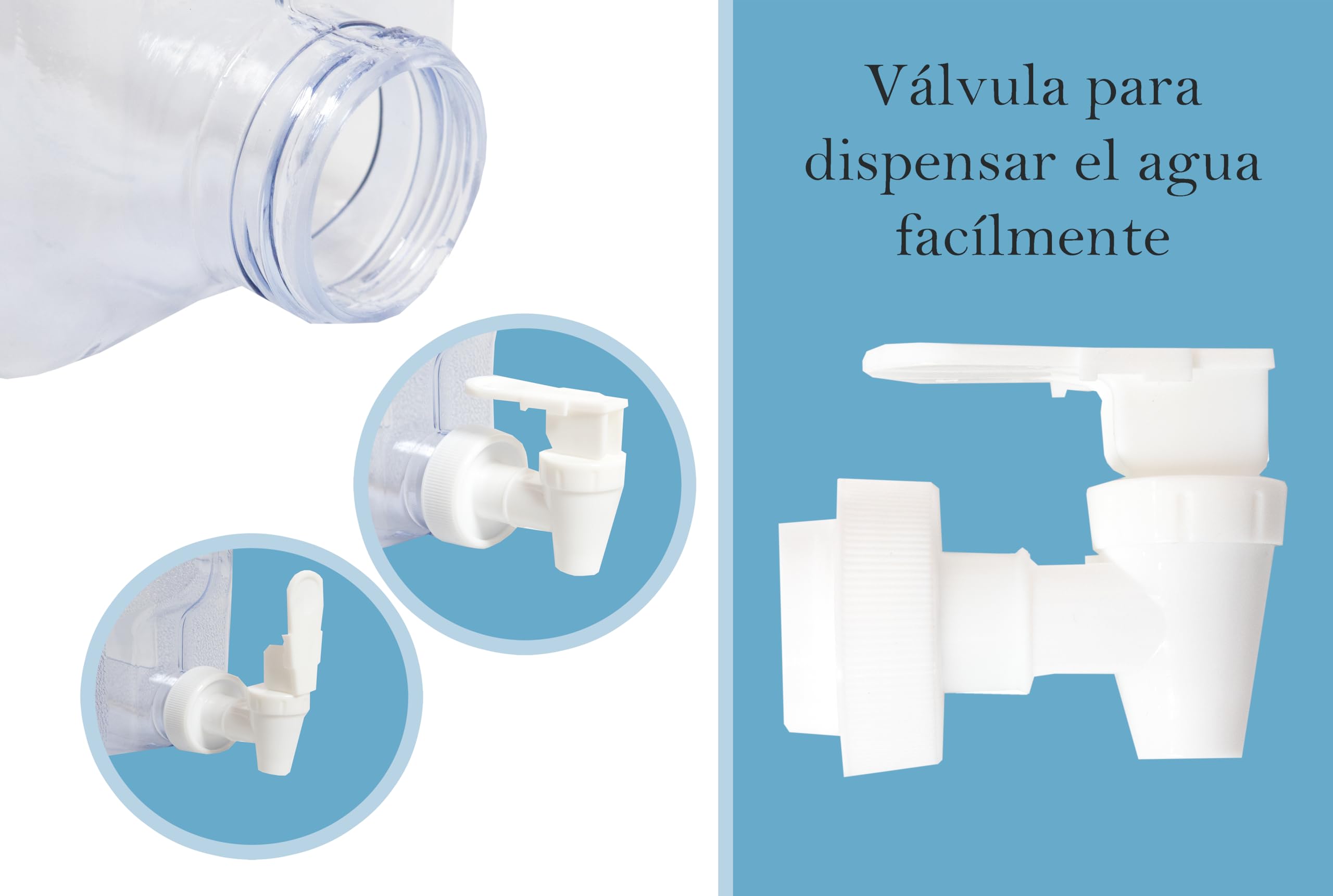 Dispensador de Agua fría Nevera | Dispensador de Agua de: 3-3,8-4,2-5,7 y 7,2 litros a Elegir | Garrafa dispensadora de Agua para frigoríficos Libre de BPA | Dispensador Reutilizable Agua (4.2L) — view 4