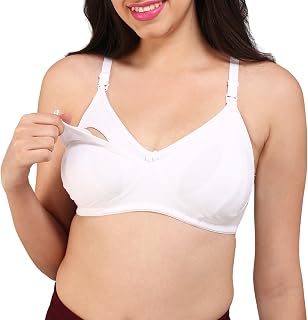 Bralux Maternity Bra |Wirefree Non Padded Full Coverage Feeding Bra| Front Opening for Feeding | Super Combed Cotton Elast... Price In India