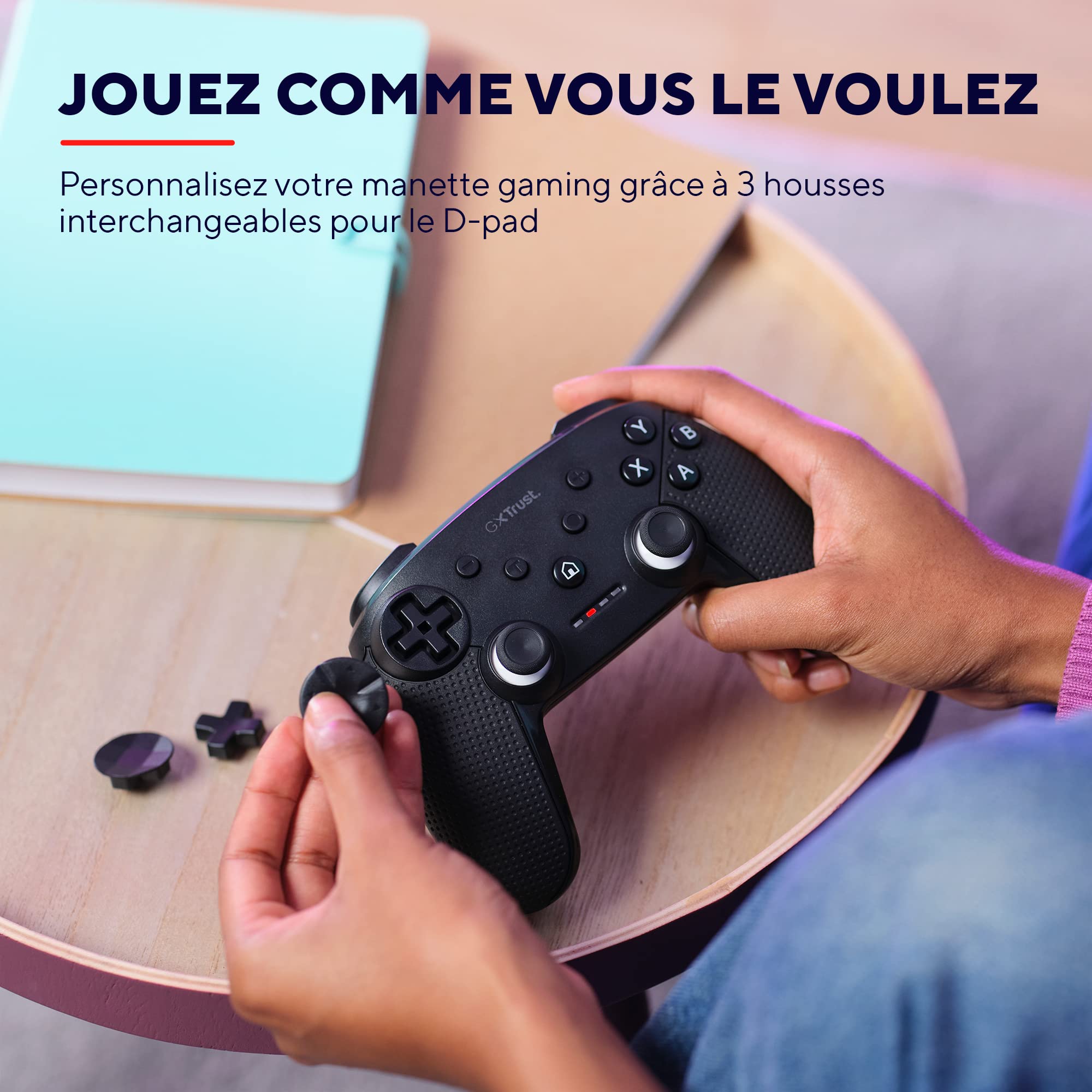 Trust Gaming GXT 542 Muta Manette Switch & PC sans Fil Bluetooth / 2.4GHz / USB, 75% Matériaux Recyclés, Batterie Rechargeable, pour Nintendo Switch Oled, iOS, Android, Consoles, Windows 10 / 11
