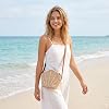 Bolso de Paja, Bolso Cruzado de Conchas y Cartera Tejida, Bolsos de Hombro para Verano y Playa, Bolsos de Paja Sintética 3