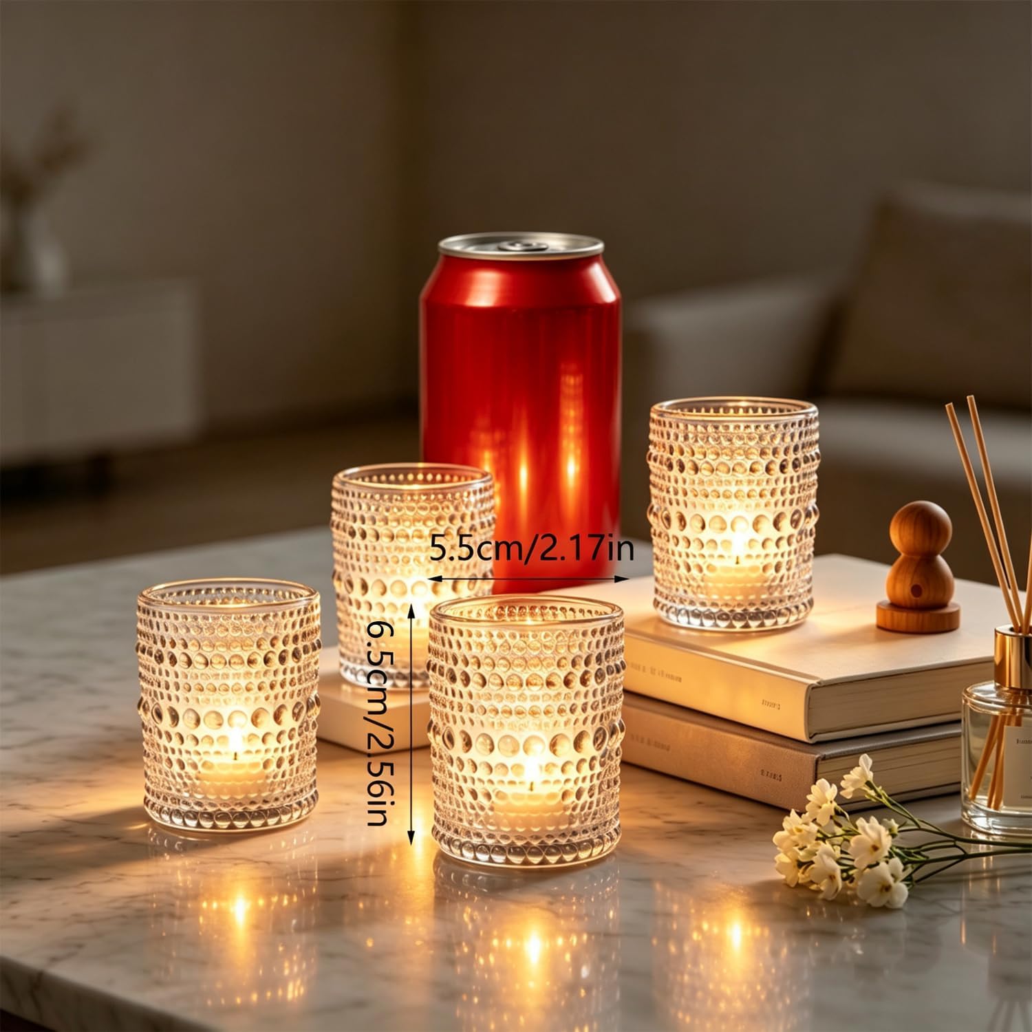 24 Pack Clear Glass Votive Candle Holders,Candle Holders in Bulk for Floating Candles,Tealight Candle Holder for Table Centerpieces,Weddings,Home Decor