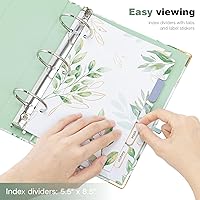 Vista 329 de Ospelelf Mini 3 Ring Binder, 2 Inch, Cute Pink Marble Binder for 5.5" x 8.5" with 5 Tab Dividers, File Folder Labels and Low Profile Clipboards