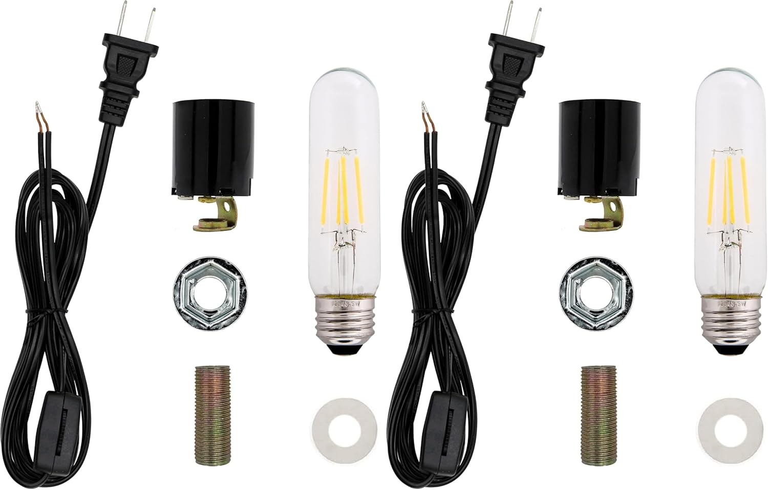 Creative Hobbies Large Ceramic Christmas Tree Wiring Kit with 3.5 Watt LED Bulb - Standard (Edison) Base Socket - Perfect for Lighting Large Size Objects and DIY Projects (Pack of 2)