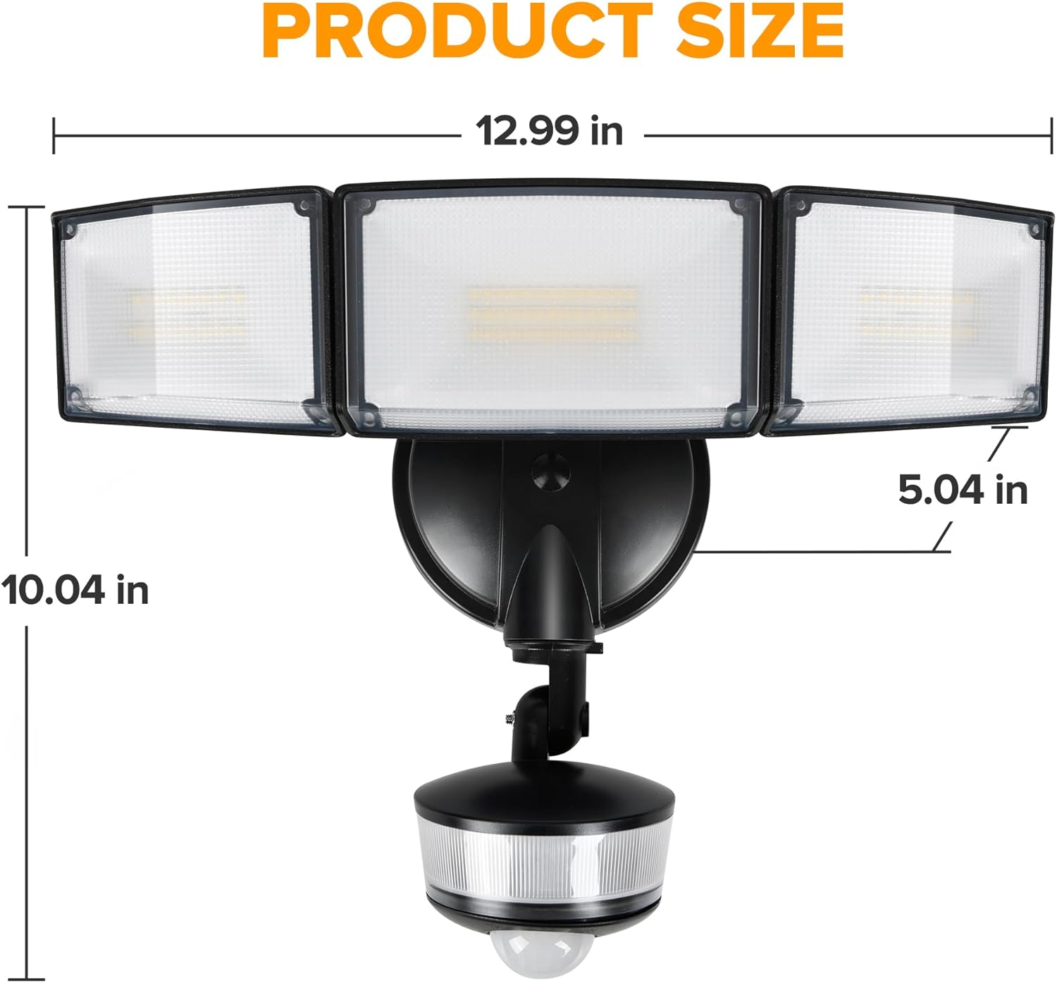 LUTEC 74W 8000 Lumen Motion Sensor Outdoor Lights, 5000K Daylight, IP65 Waterproof Flood Lights Outdoor with Night Light, Dusk to Dawn Motion Detector LED Security Light for Outside Garage, Yard-Black